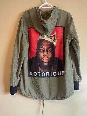 Upcycled Notorious B.I.G JackThreads 100% Cotton Pullover Anorak Jacket